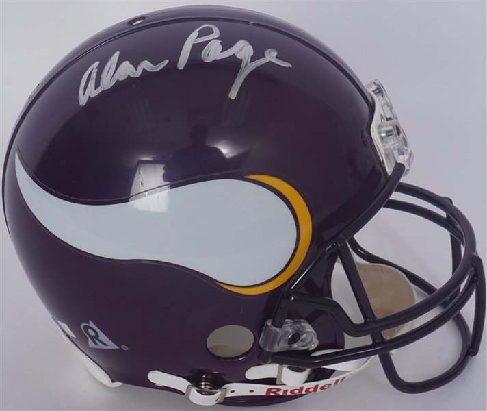 Alan Page Autographed Minnesota Vikings Full Size Authentic Helmet Beckett