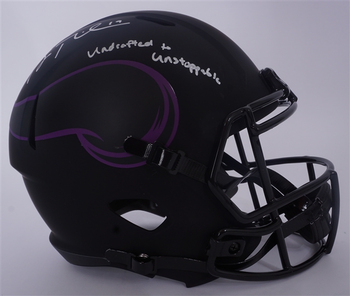 Adam Thielen Autographed & Inscribed Minnesota Vikings Full Size Eclipse Replica Helmet Beckett
