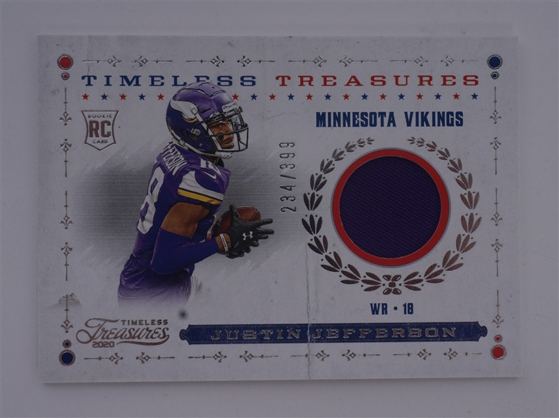 Justin Jefferson 2020 Timeless Treasures Jersey Patch Rookie Card LE #234/399