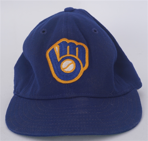 Robin Yount c. 1985-87 Milwaukee Brewers Game Used Hat w/ Dave Miedema LOA