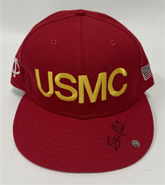 Steve Liddle 2006 Minnesota Twins Game Used & Autographed USMC Hat MLB