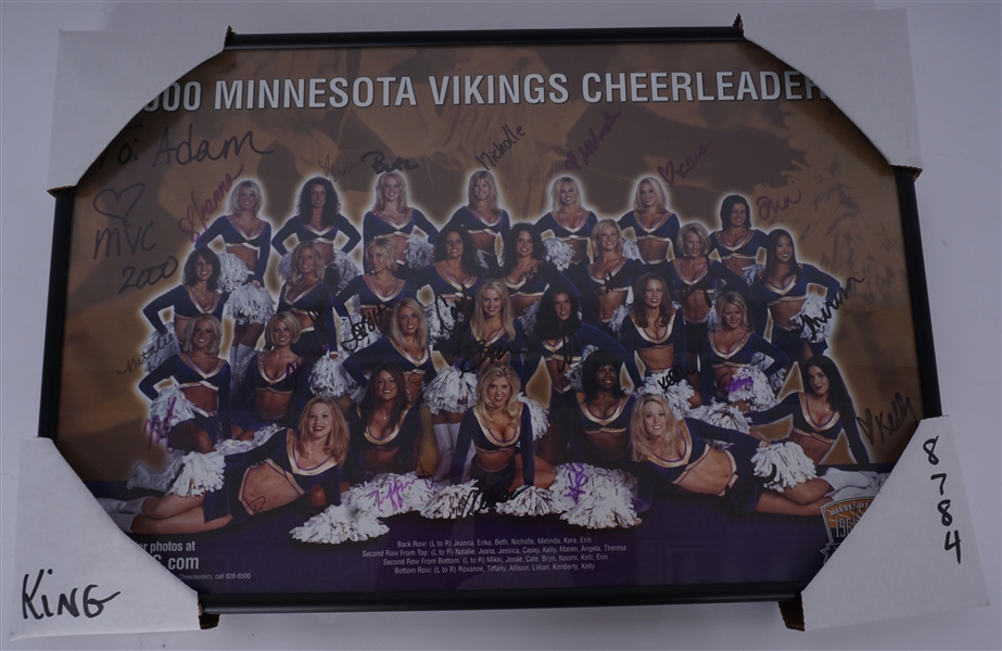 2000 Minnesota Vikings Cheerleaders Autographed Framed 12x18 Photo
