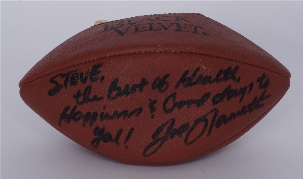 Joe Namath Autographed & Inscribed Football Beckett