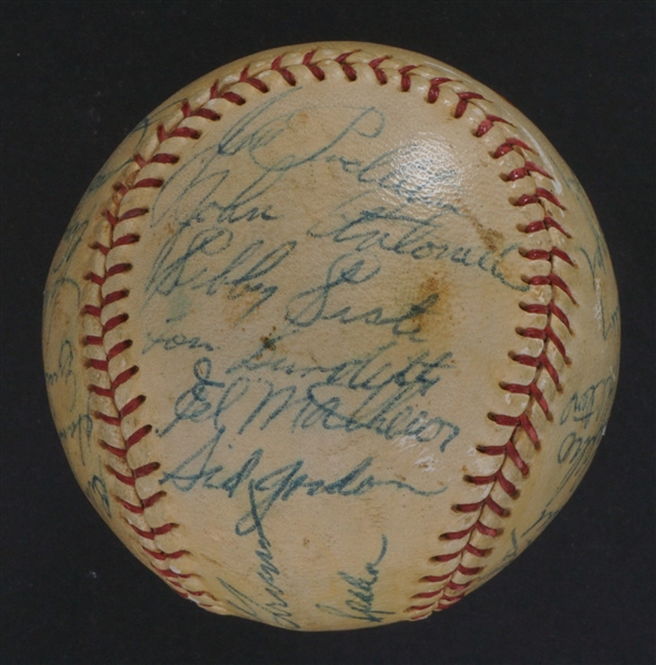 1953 Milwaukee Braves Team Signed Baseball w/ Eddie Mathews *Braves 1st Season in Milwaukee* PSA/DNA LOA
