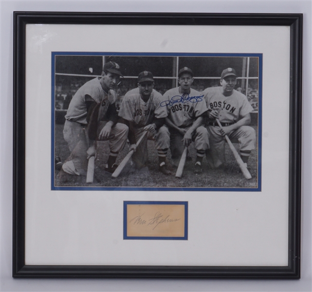 Dom DiMaggio, Bobby Doerr, & Vern Stephens Autographed & Framed Photo Beckett LOA