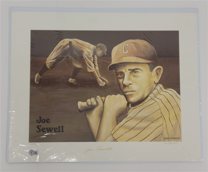 Joe Sewell Autographed Don Sprague Lithograph LE #535/750 Beckett