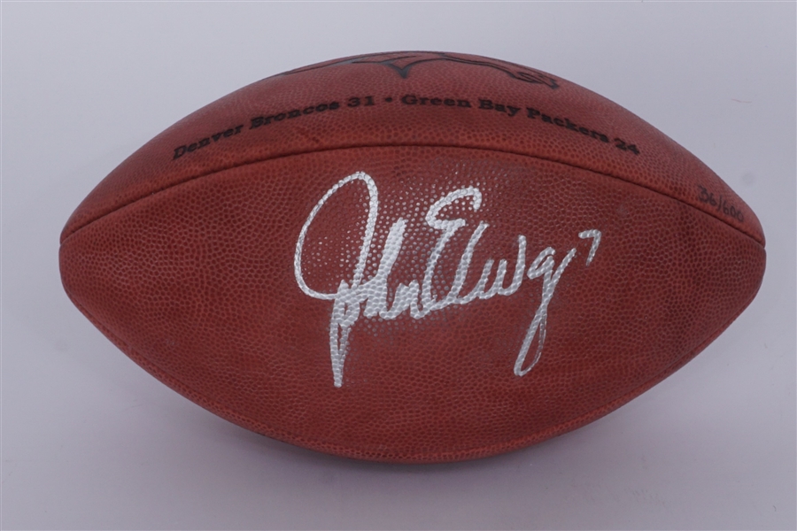 John Elway Autographed Super Bowl XXXII Football LE #36/600 Beckett