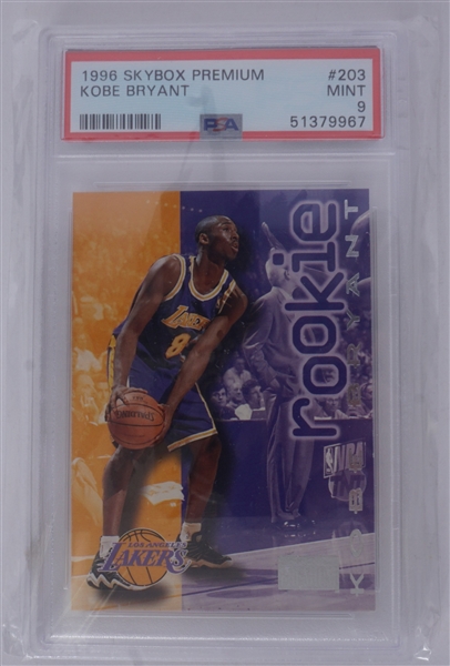 Kobe Bryant 1996 Skybox Premium #203 Rookie Card PSA Mint 9