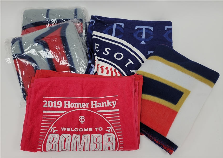 Collection of Minnesota Twins Beach Towels, Blankets, & Homer Hankies