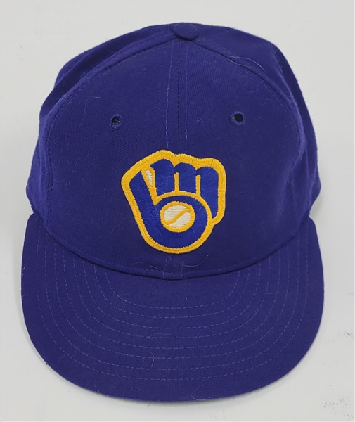 Robin Yount c. 1984-86 Milwaukee Brewers Game Used Hat w/ Dave Miedema LOA