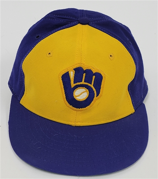 Robin Yount c. 1983-84 Milwaukee Brewers Game Used Hat w/ Dave Miedema LOA