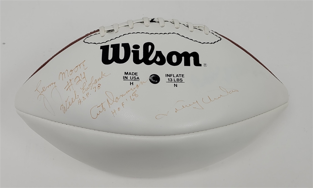 NFL Hall of Famers & Stars Autographed Football - 4 Signatures w/ Johnny Unitas Beckett LOA  