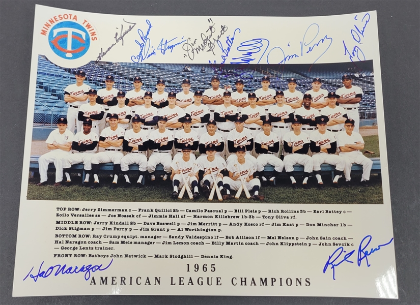 1965 Minnesota Twins Team Signed 8x10 Photo w/ PSA/DNA LOA