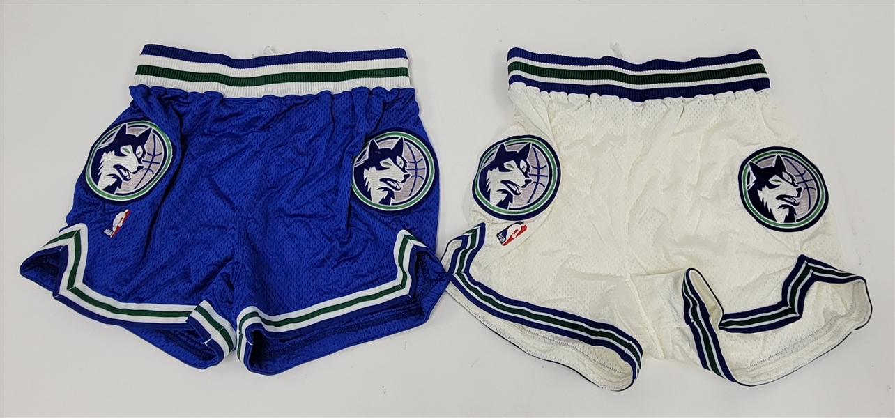 Lot of 2 Pairs of 1989 Minnesota Timberwolves Game Used Shorts *Inaugural Season*