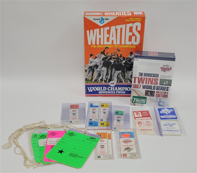 1987 Minnesota Twins World Series Collection w/ Tickets, Media Notes, DVD Set, & More
