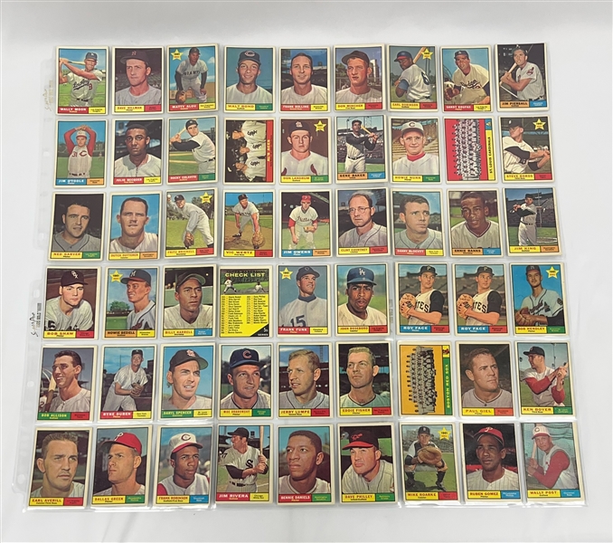 Vintage 1961 Topps Baseball Card Near Complete Set 551/598