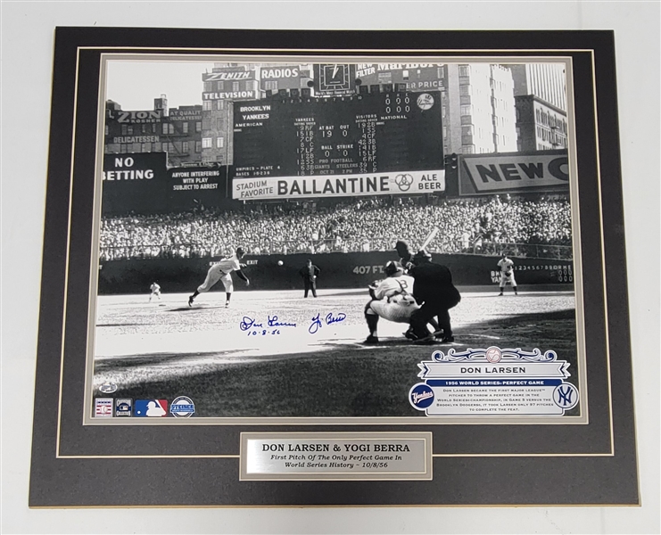 Don Larsen & Yogi Berra New York Yankees Autographed 16x20 Matted Photo 