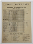 1917 Minneapolis vs. Chicago White Sox Official Score Card w/ Shoeless Joe Jackson
