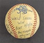 Bert Blyleven 1979 Pittsburgh Pirates Game 5 World Series Final Out Game Used Stat Baseball 1st World Series Win w/Blyleven Signed Letter of Provenance