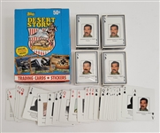 Lot of 5 Saddam Husayn Playing Card Sets & 1991 Topps Desert Storm Wax Box