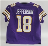 Justin Jefferson Autographed & Inscribed Authentic On Field Minnesota Vikings Throwback Jersey Beckett