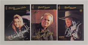 Lot of 3 Olivia Newton-John, George Jones, & Buck Owens Autographed Country Classics Cards Beckett