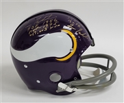 Fran Tarkenton Double Autographed & Multi-Inscribed Minnesota Vikings Full Size Throwback Replica Helmet Beckett