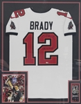 Tom Brady Autographed & Framed Tampa Bay Buccaneers Jersey w/ SB LV MVP Inscription Fanatics
