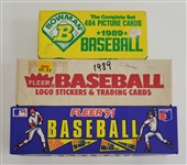 Lot of (3) 1989 & 1991 Fleer & Bowman Baseball Mostly Complete Sets
