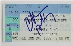 Charles Barkley Autographed 1996 Suns vs. Timberwolves NBA Ticket Beckett