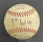 1970 Bert Blyleven 5th Career Win Game Used Stat Baseball July 27th Twins vs Orioles w/Blyleven Signed Letter of Provenance 
