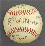 1970 Bert Blyleven 8th Career Win First Career Complete Game Shutout Game Used Final Out Stat Baseball August 26th Twins vs Red Sox w/Blyleven Signed Letter of Provenance 
