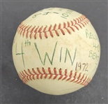 1972 Bert Blyleven 4th Win May 3rd Twins vs Brewers Complete Game Shutout Final Out Used Stat Baseball w/Blyleven Signed Letter of Provenance 