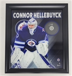 Connor Hellebuyck Autographed & Framed Puck Display