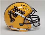 Rashod Bateman Autographed & Inscribed Minnesota Gophers Full Size Authentic Helmet w/ Display Case