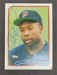 Kirby Puckett Autographed 1989 Topps #650 Card w/ Beckett LOA