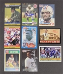 Lot of 9 Autographed Football Cards w/ Earl Campbell & Tom Landry Beckett