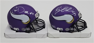 Lot of 2 Brian ONeill & Christian Darrisaw Autographed Minnesota Vikings Mini Helmets Beckett