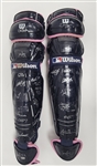 Drew Butera 2011 Game Used & Team Signed Mothers Day Catchers Shin Guards MLB
