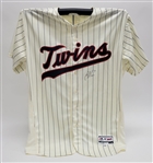Joe Mauer 2017 Minnesota Twins Game Used & Autographed Jackie Robinson Day Jersey MLB