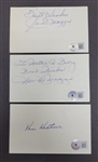 Lot of 3 Joe DiMaggio, Dom DiMaggio, & Ken Keltner Autographed Index Cards Beckett LOA