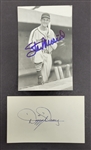 Stan Musial Autographed Exhibit Card & Dizzy Dean Autographed Index Card