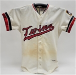 Steve Brye 1973 Minnesota Twins Game Used Jersey Autographed by Harmon Killebrew