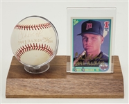Chuck Knoblauch Autographed & Inscribed Baseball & Rookie Card w/ Twins LOA
