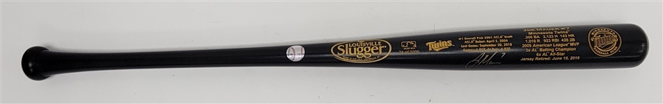 Joe Mauer Autographed Louisville Slugger Stat Bat LE #74/5000 Beckett