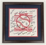 1987 Minnesota Twins Team Signed & Framed Homer Hanky w/ Puckett PSA/DNA LOA