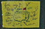 2001 Masters Signed & Framed Golf Pin Flag