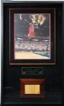 Michael Jordan Framed 1998 Finals Floor Autographed Shadowbox Display UDA