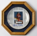 Mickey Mantle Rare Autographed & Framed Limited Edition Collectors Plate #7 of 10 w/Full JSA LOA