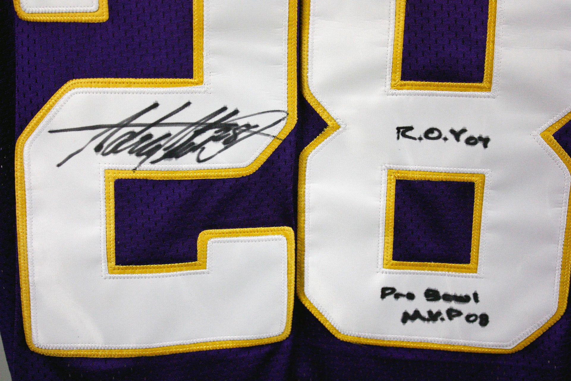 adrian peterson autographed jersey